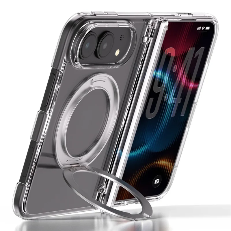 Futerał iPhone Duo z magnetycznym podstawką obrotową i pełną ochroną, przezroczysta obudowa PC - Przezroczysty