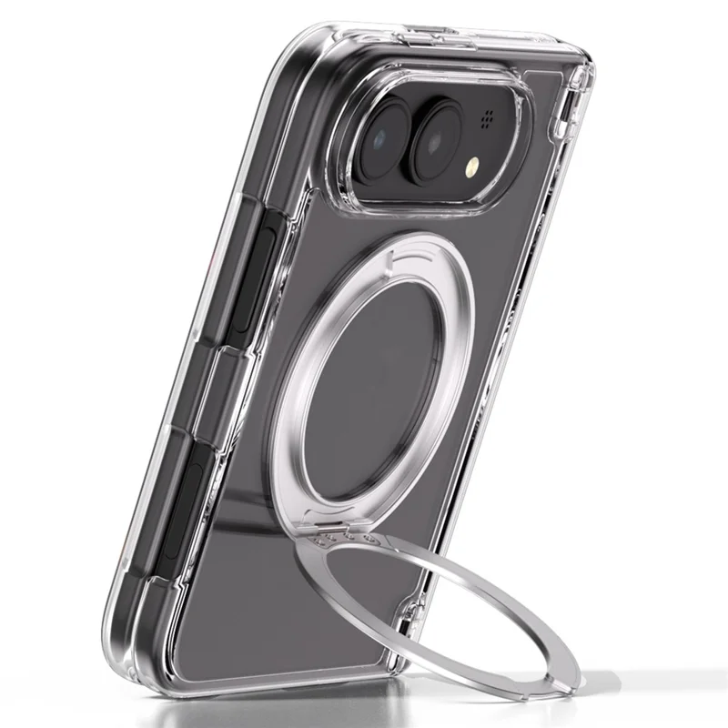 Futerał iPhone Duo z magnetycznym podstawką obrotową i pełną ochroną, przezroczysta obudowa PC - Przezroczysty
