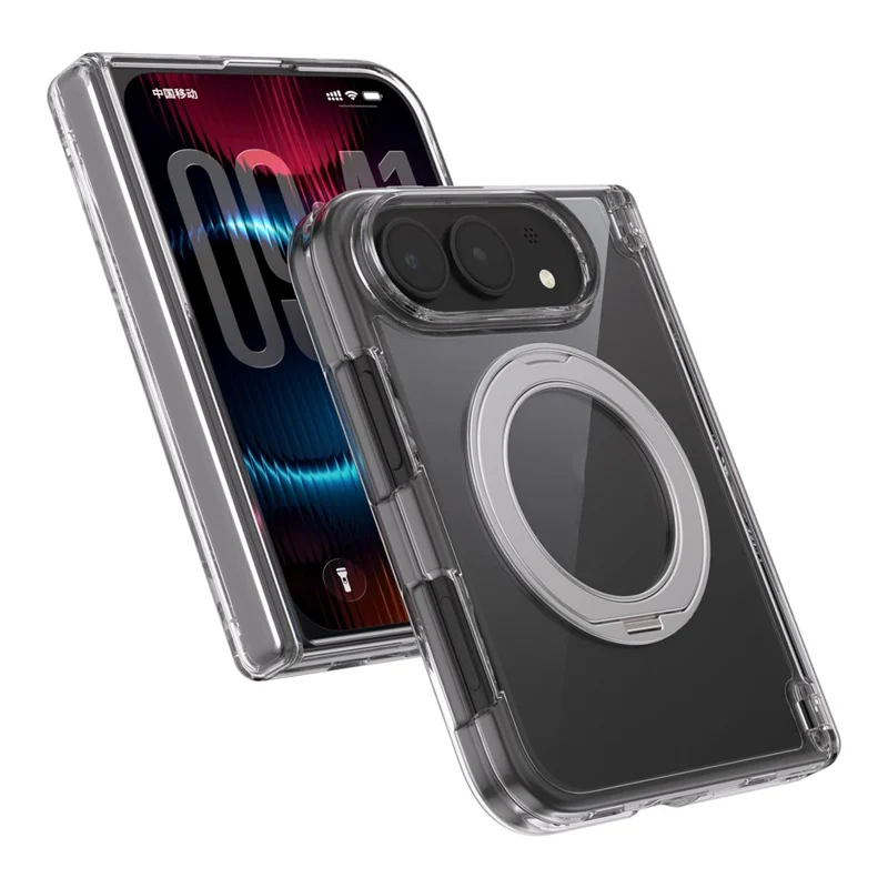 Futerał iPhone Duo z magnetycznym podstawką obrotową i pełną ochroną, przezroczysta obudowa PC - Przezroczysty