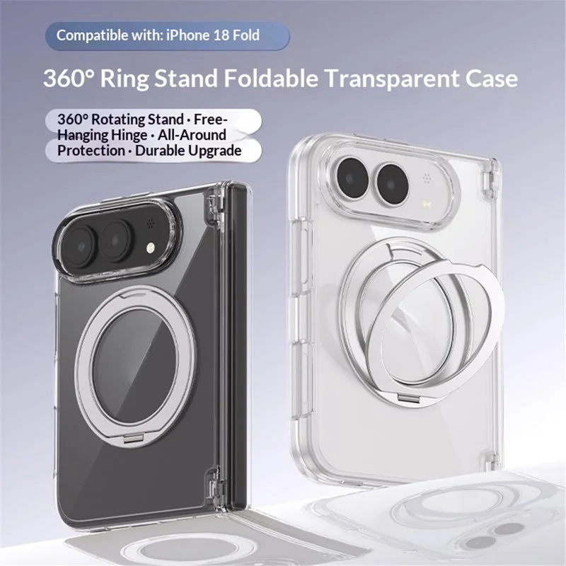 Futerał iPhone Duo z magnetycznym podstawką obrotową i pełną ochroną, przezroczysta obudowa PC - Przezroczysty