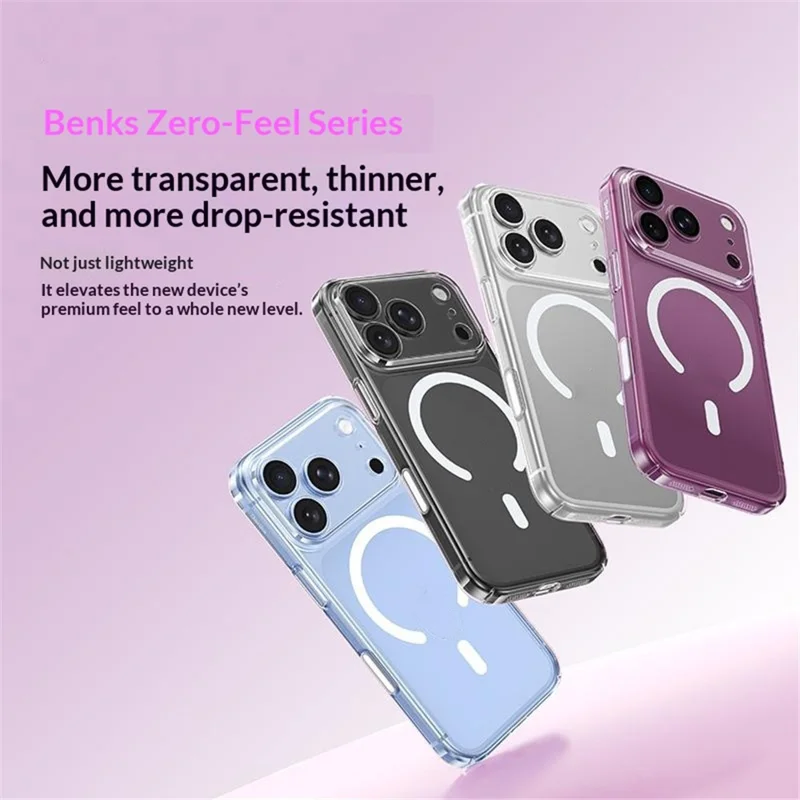 BENKS for iPhone 18 Pro Max / 17 Pro Max Magnetic Case Ultra Thin Clear PC Phone Cover - Transparent