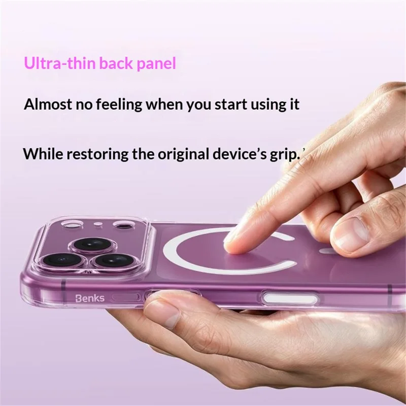 BENKS for iPhone 18 Pro Max / 17 Pro Max Magnetic Case Ultra Thin Clear PC Phone Cover - Transparent