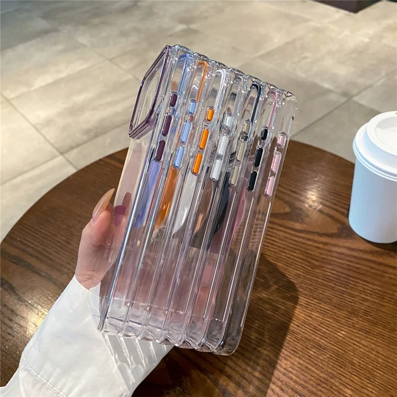 For iPhone 18 Pro Max / 17 Pro Max Magnetisk Case Gennemsigtig Beskyttende Telefonbeslag med Metal Knapper - Blå