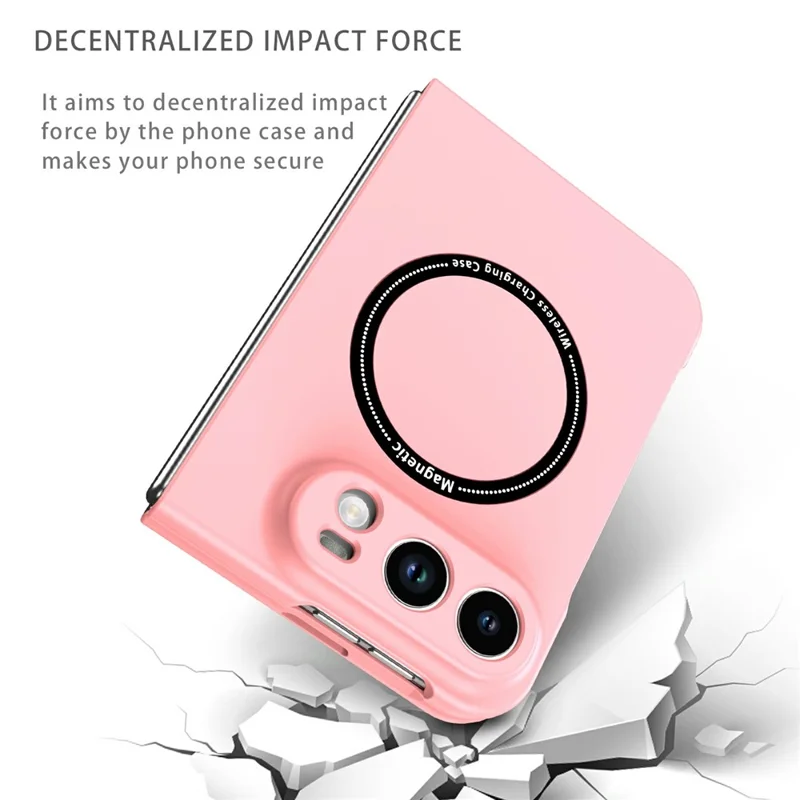 For iPhone Duo Magnetic Case Folding Phone PC Cover - Pink