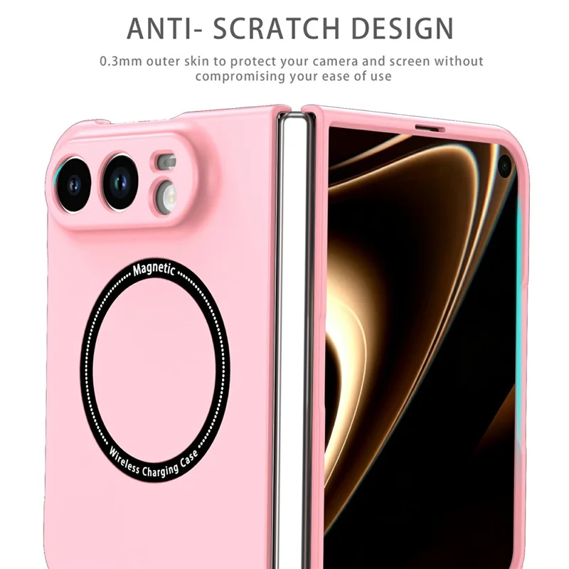 For iPhone Duo Magnetic Case Folding Phone PC Cover - Pink