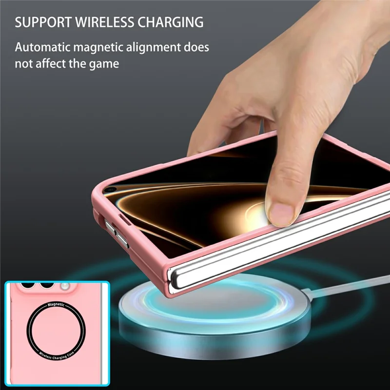 For iPhone Duo Magnetic Case Folding Phone PC Cover - Pink