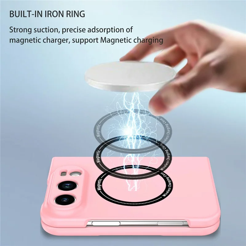 For iPhone Duo Magnetic Case Folding Phone PC Cover - Pink