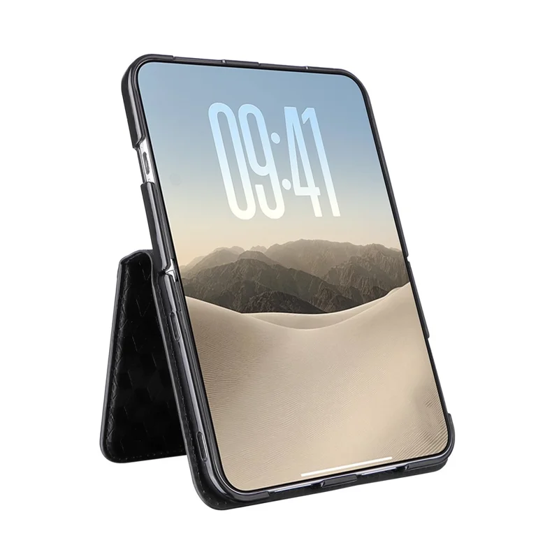 Etui na iPhone Duo Case z nadrukiem rombu z syntetycznej skóry PU - Czarny