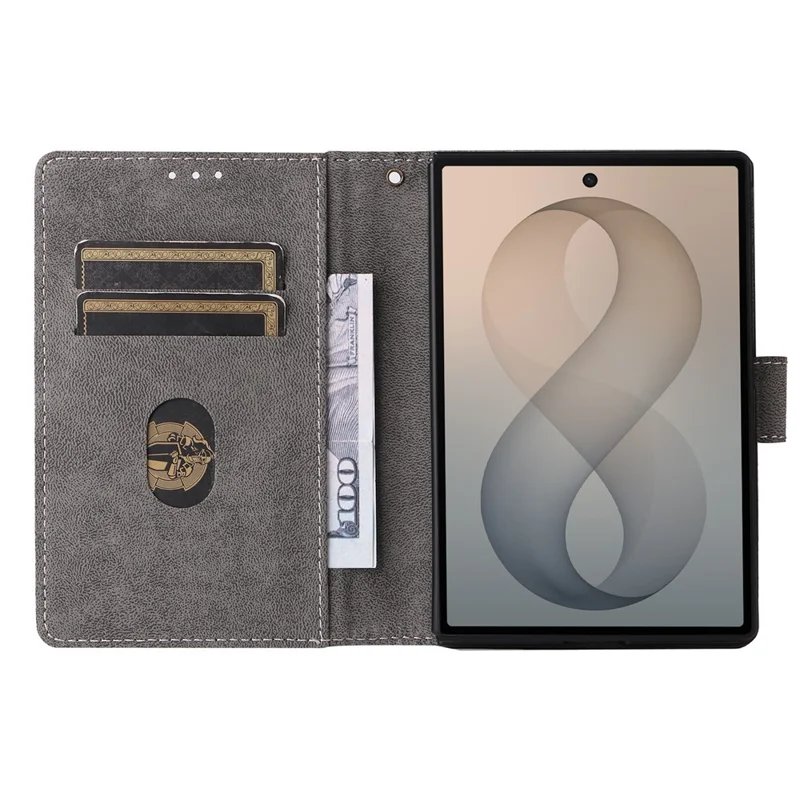 For Samsung Galaxy Z Fold8 Case RFID Blocking PU Leather Phone Cover with Lanyard - Black