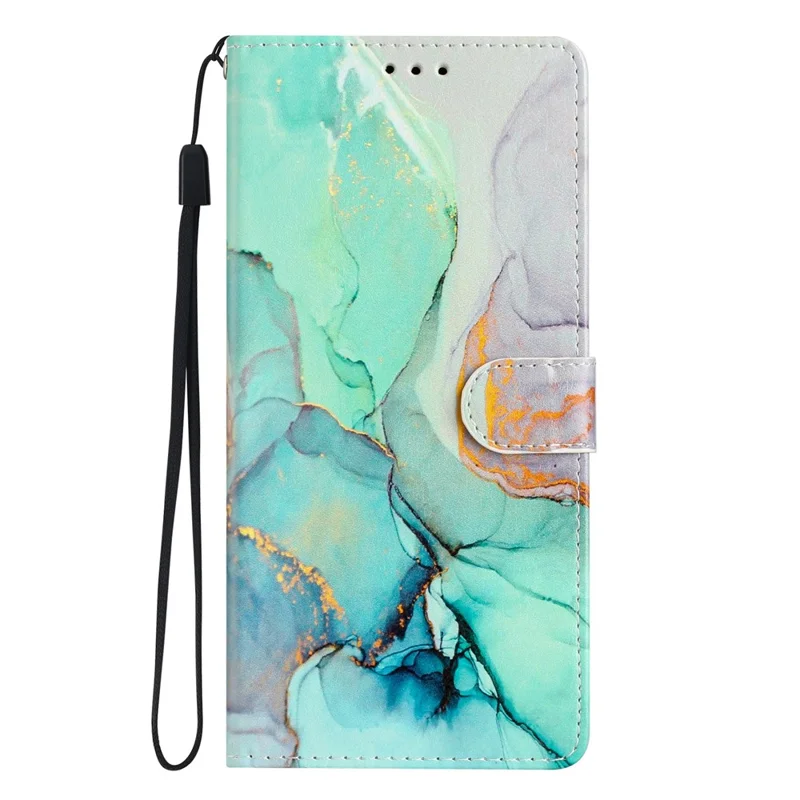 Para o Oppo A57 4G / A57 (2022) 5G / A77 5G Pulho de Caparta de Catadela de Calura de Calura Princrimento TPU TPU Interno de Chap - Mármore Verde