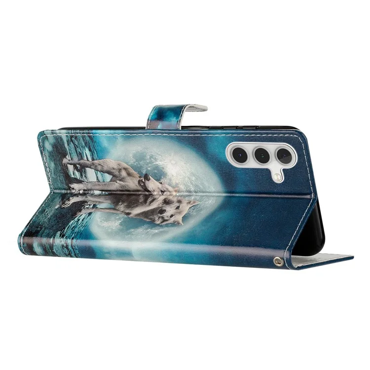 Für Samsung Galaxy A04s 4G (164,7 x 76,7 x 9,1 Mm) Musterdruck PU Leder Flip Case Wallet Ständer Magnetic Clasp -telefonabdeckung Mit Riemen - Zwei Wölfe