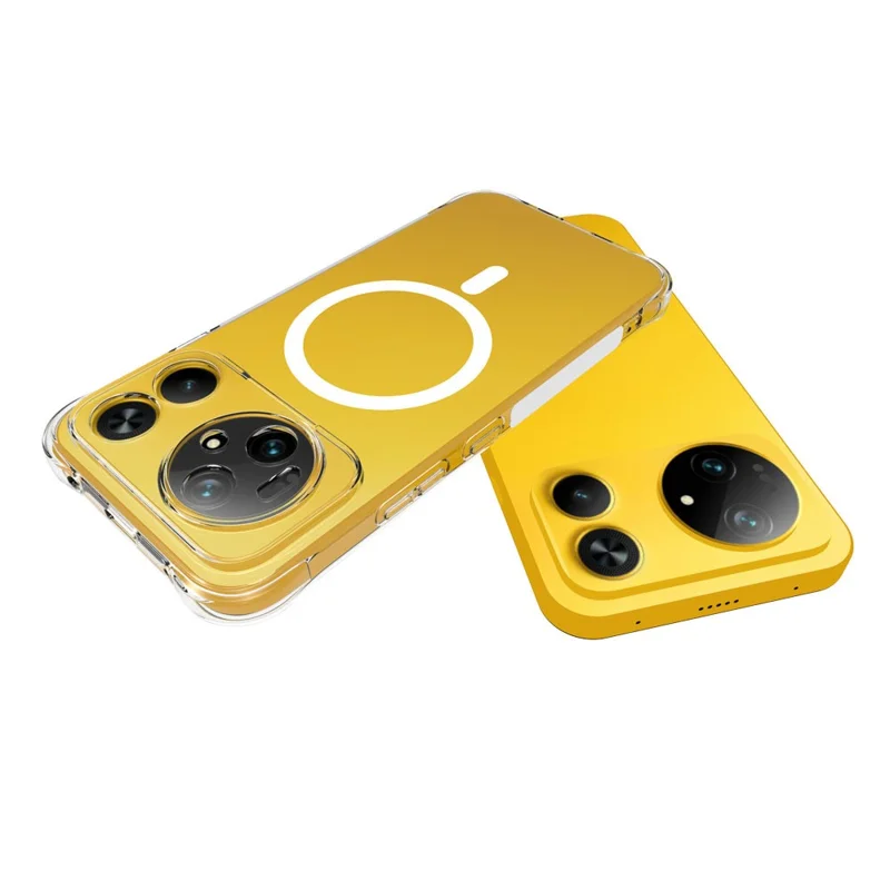 For Honor Magic9 Super Edition 5G Magnetic Case TPU Anti-drop Phone Back Cover - Transparent