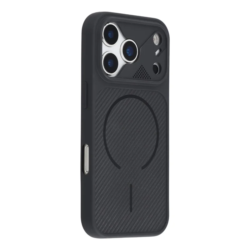 For iPhone 18 Pro Max / 17 Pro Max Case Carbon Fiber Texture TPU Anti-Drop Phone Cover - Black
