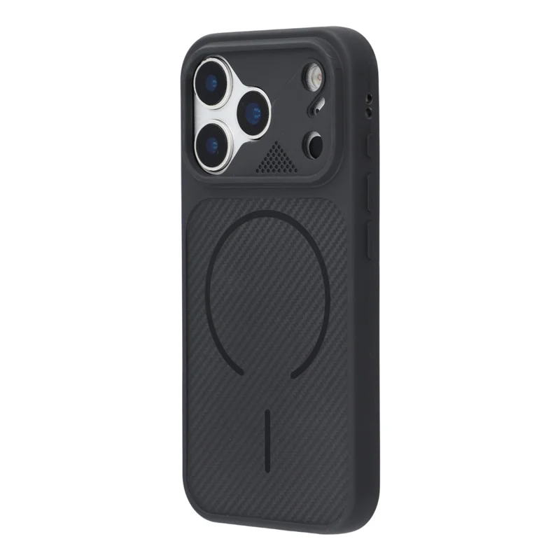 For iPhone 18 Pro Max / 17 Pro Max Case Carbon Fiber Texture TPU Anti-Drop Phone Cover - Black