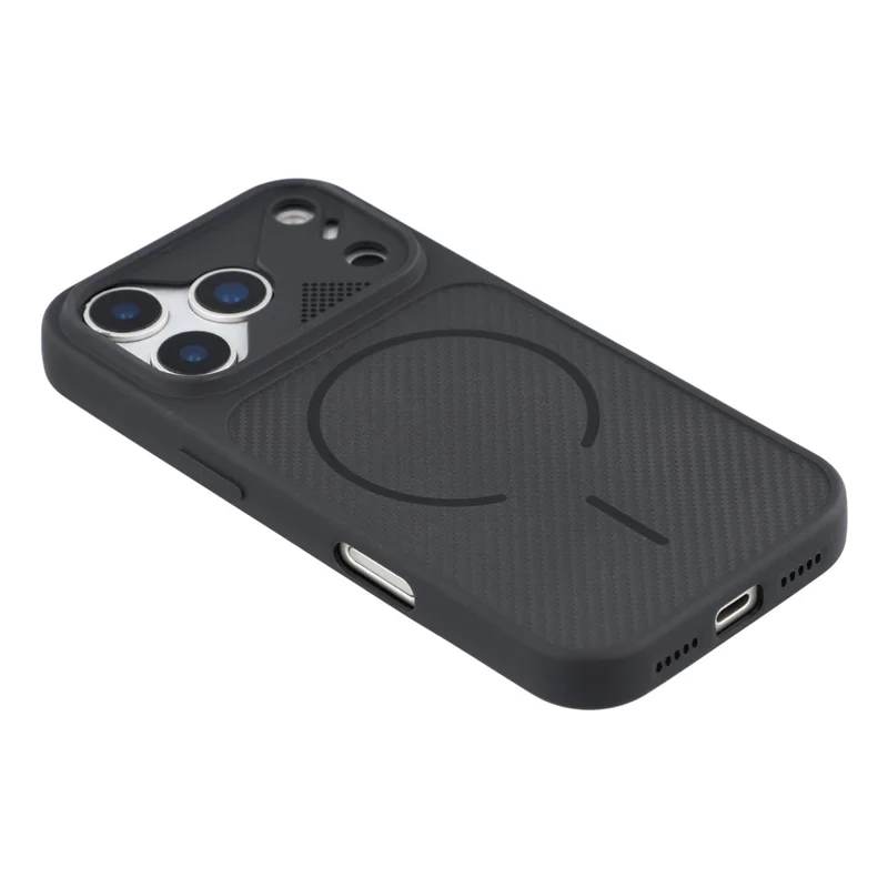 For iPhone 18 Pro Max / 17 Pro Max Case Carbon Fiber Texture TPU Anti-Drop Phone Cover - Black