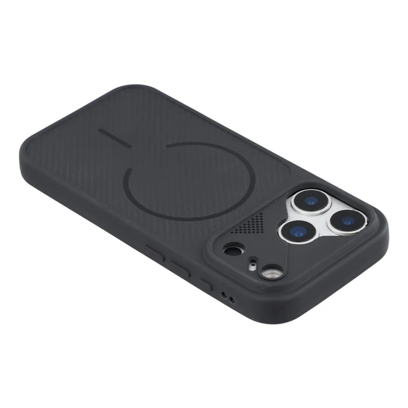 For iPhone 18 Pro Max / 17 Pro Max Case Carbon Fiber Texture TPU Anti-Drop Phone Cover - Black