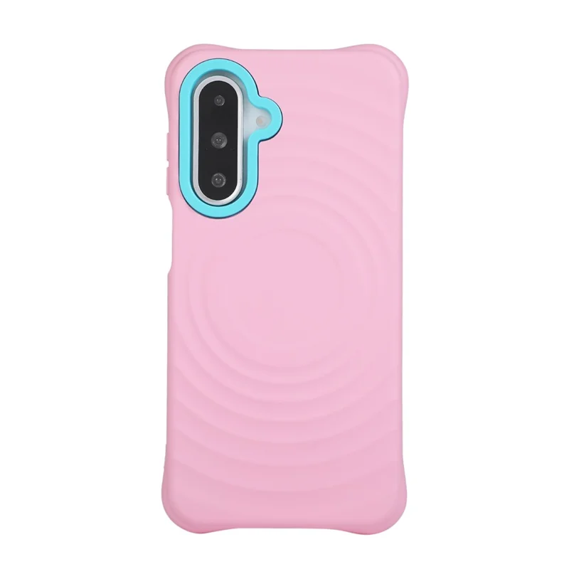 For Samsung Galaxy A37 5G Case Color Blocking Wave Pattern PC + TPU Phone Back Cover - Pink