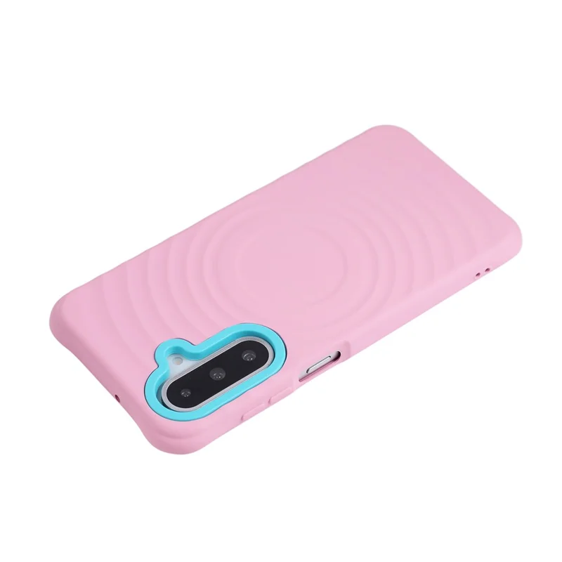 For Samsung Galaxy A37 5G Case Color Blocking Wave Pattern PC + TPU Phone Back Cover - Pink