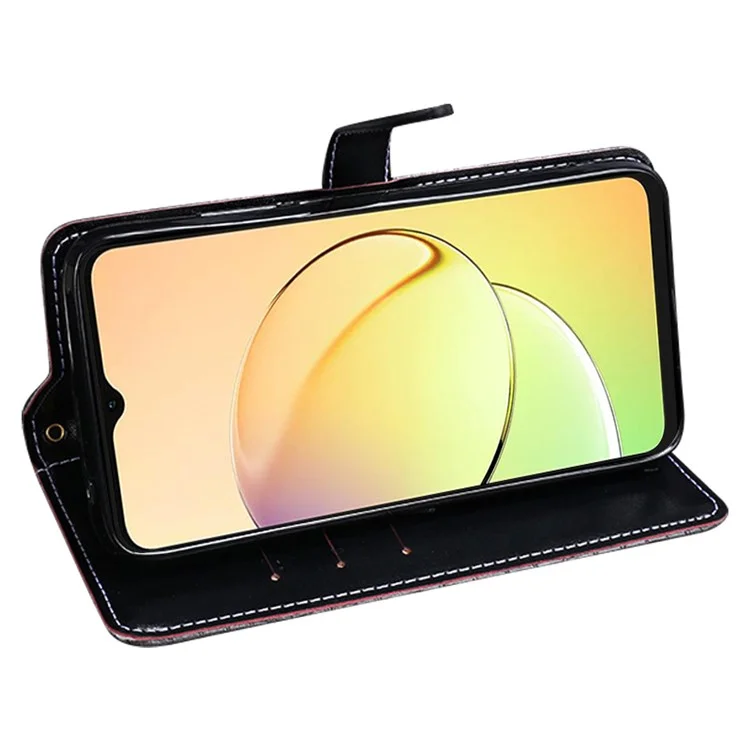 Idewei Per Realme 10 Pro 5G Anti-scratch Crocodile Texture Case PU Paformazione Per le Interno Coperchio - Nero