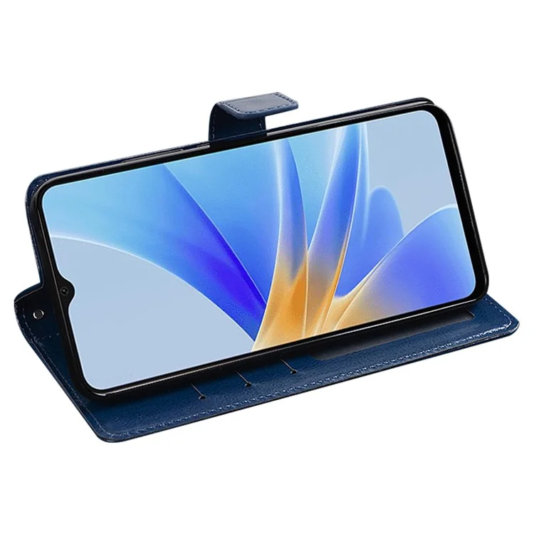 Idewei Для Oppo Reno9 Pro+ 5G Magnetic Clasp Chace Crase Crazy Horse Texture cu Кожаная Крышка с Кошельком - Синий