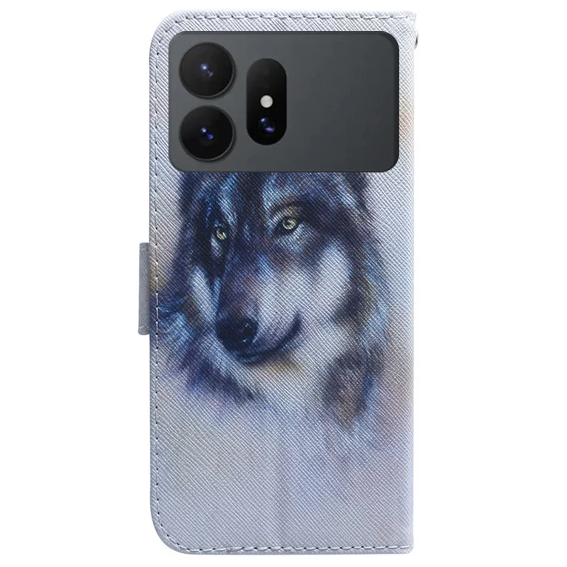 For Samsung Galaxy S27 Ultra Wallet Case Pattern Print Leather Phone Cover - Wolf