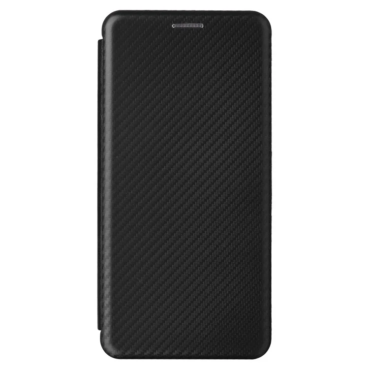 Shockproof Mobile Phone Cover For Xiaomi 13 5G Carbon Fiber Texture Magnetic PU Leather Anti-scratch Phone Case Card Slot Stand - Black