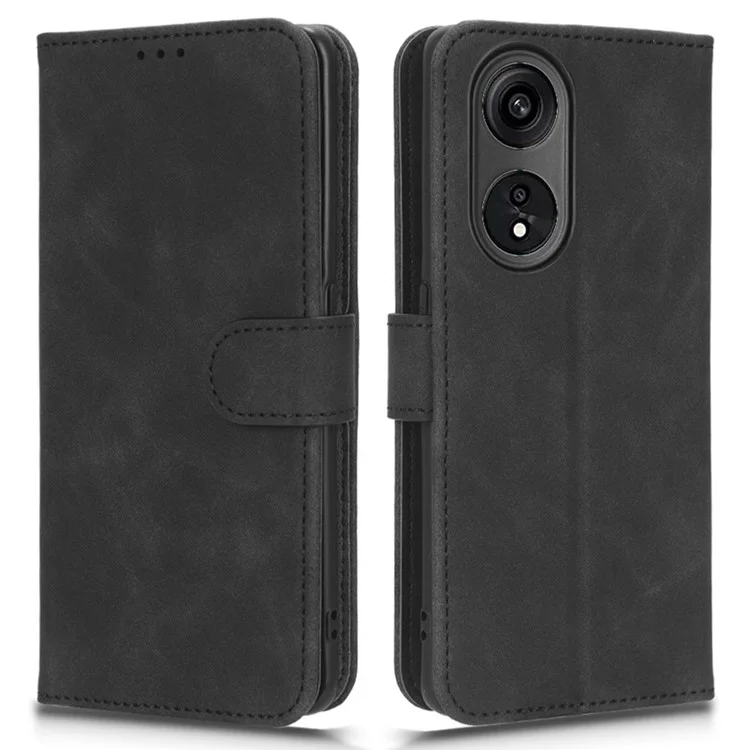 Анти-палочная Телефонная Крышка Для Oppo A1 Pro 5G Skin Touch Celling Ceather Wallet Case Case Case - Черный