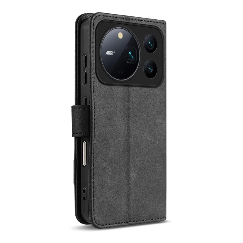 AZNS A2 For Honor Magic9 Pro Max 5G Leather Case with Wrist Strap RFID Blocking Wallet Stand Phone Cover - Black