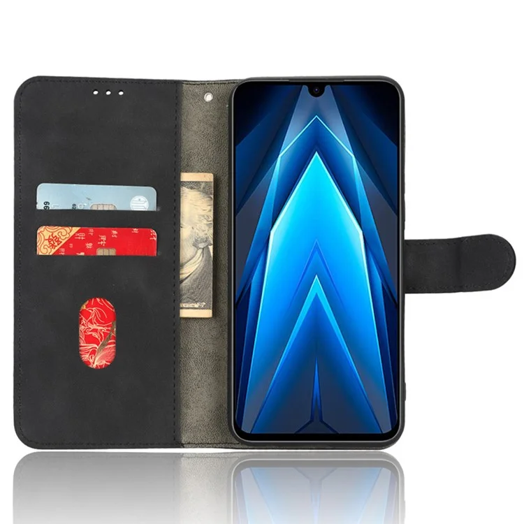 Smartphone Case For TECNO Pova 4 Pro 4G Skin-Touch Feeling PU Leather Flip Wallet Stand Phone Cover - Black