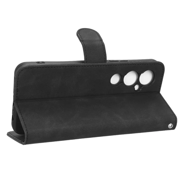 Smartphone Case For TECNO Pova 4 Pro 4G Skin-Touch Feeling PU Leather Flip Wallet Stand Phone Cover - Black