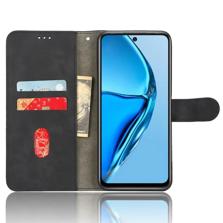 Pour Infinix Hot 20 4G Touch-touch Feed PU Leather Flip Portefeuille Portefeuille Scratch-ressist Phone Cover Stand Avec Bracelet de Poignet - Noir