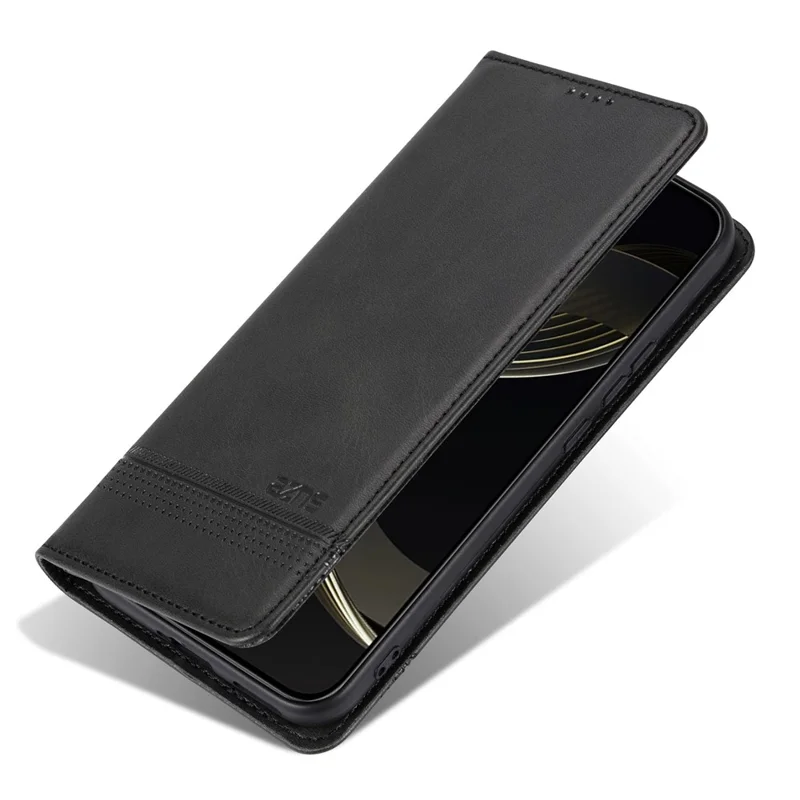 AZNS For Honor Magic9 Super Edition 5G Phone Case Cowhide Texture PU Leather Wallet Phone Cover - Black