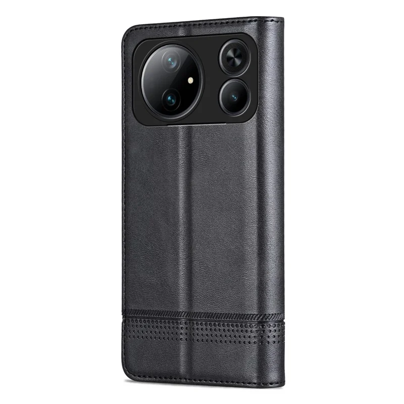 AZNS For Honor Magic9 Super Edition 5G Phone Case Cowhide Texture PU Leather Wallet Phone Cover - Black