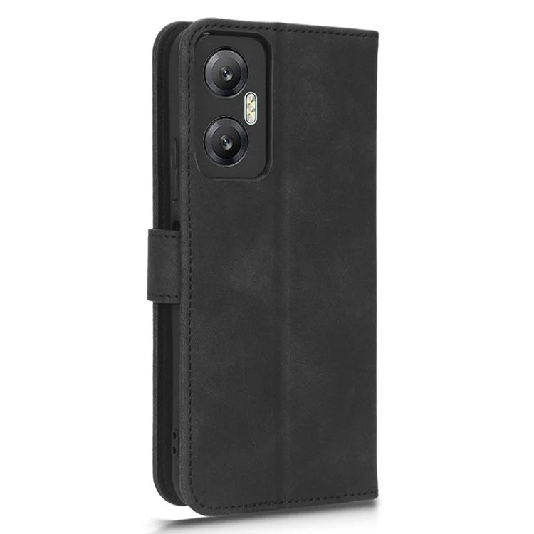 Téléphone Flip Leather Wallet Case Pour Infinix Hot 20 5G Tableau de la Peau Tableau Anti-couverture de Téléphone Portable Avec Sangle de Poignet - Noir