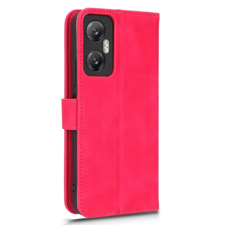 Phone Flip Leather Wallet Case For Infinix Hot 20 5G Skin-Touch Feeling Anti-Drop Cell Phone Cover Stand - Rose