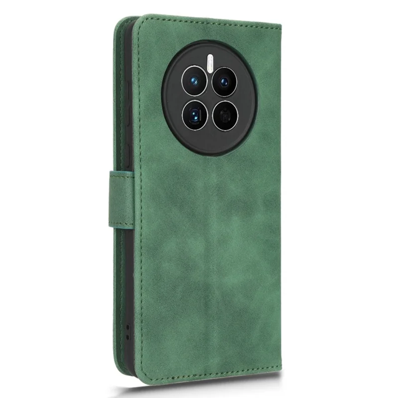 For Huawei Mate 50 4G Skin-Touch Feeling Protective Cell Phone Cover Anti-Fall Flip Leather Wallet Case Stand - Green