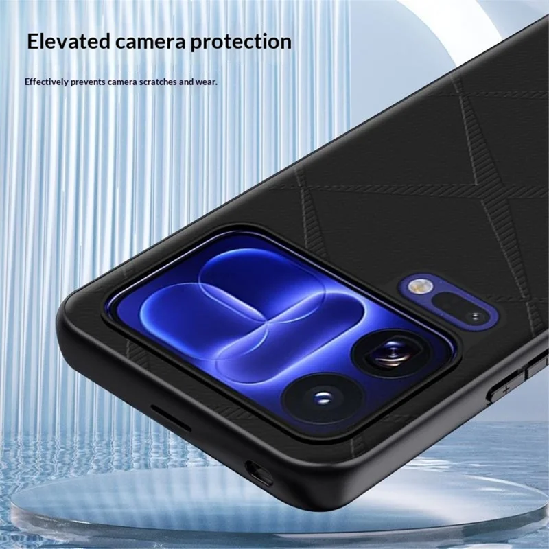 For Xiaomi 18 Pro Max Case X-Patterned TPU PU Leather PC Anti-Drop Phone Cover - Brown