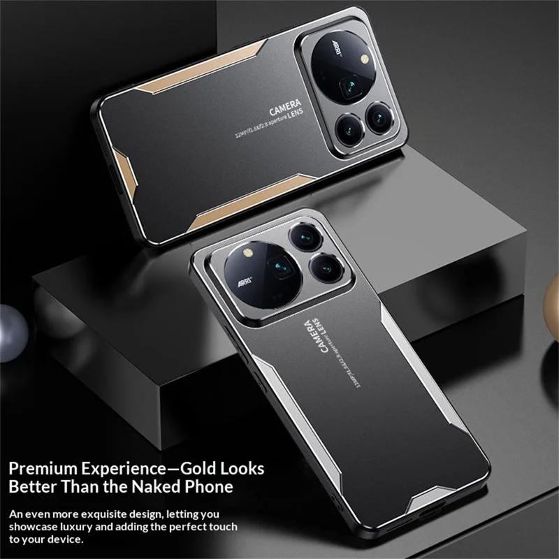 For Honor Magic9 Pro Max 5G Phone Case Aluminium Alloy TPU PC Back Cover - Gold
