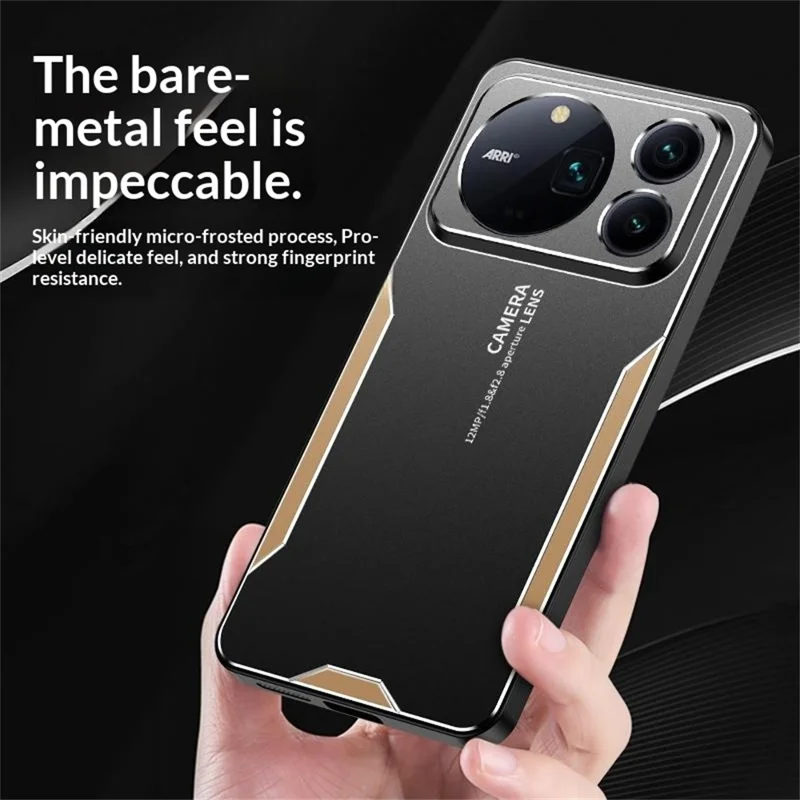 For Honor Magic9 Pro Max 5G Phone Case Aluminium Alloy TPU PC Back Cover - Gold