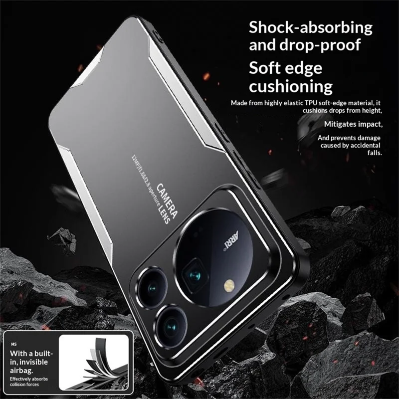 For Honor Magic9 Pro Max 5G Phone Case Aluminium Alloy TPU PC Back Cover - Gold