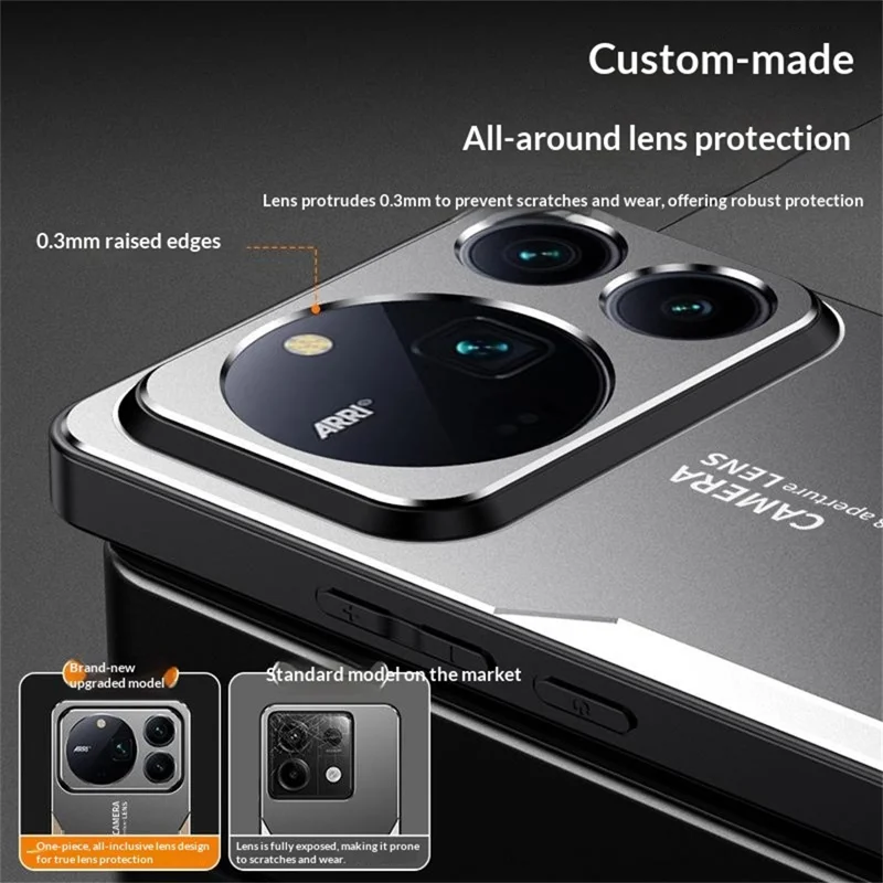 For Honor Magic9 Pro Max 5G Phone Case Aluminium Alloy TPU PC Back Cover - Gold