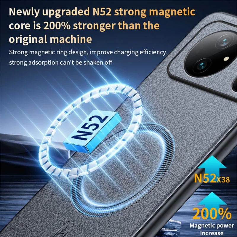 For Honor Magic9 Super Edition 5G Magnetic Case Leather Coated TPU + PC Phone Cover - Grey