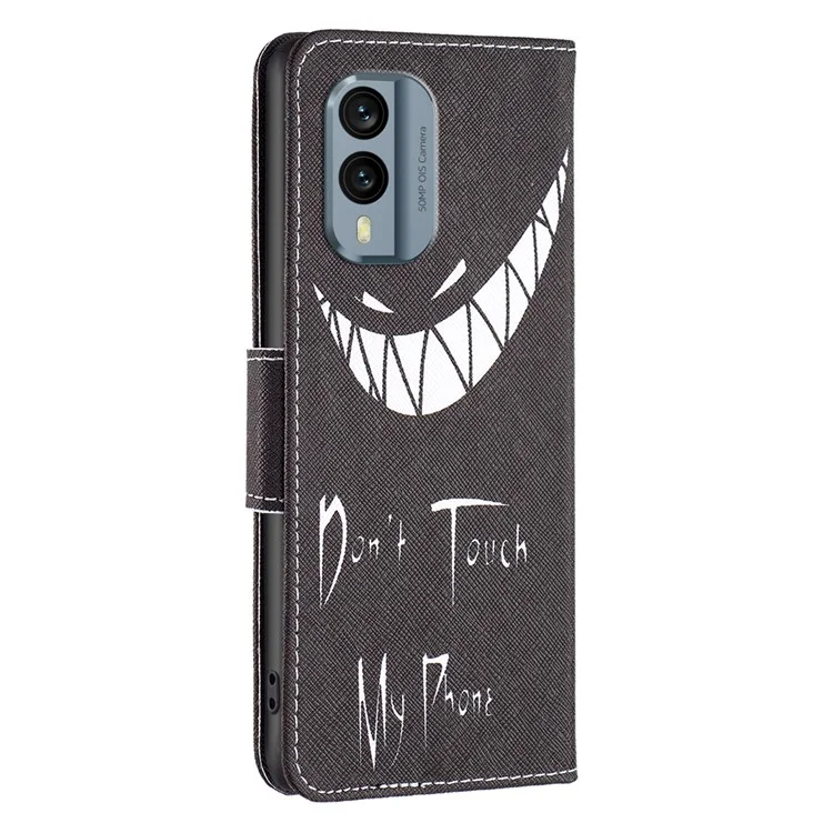 For Nokia X30 5G Phone Case Pattern Printing PU Leather Wallet Stand Cover - Don't Touch My Phone