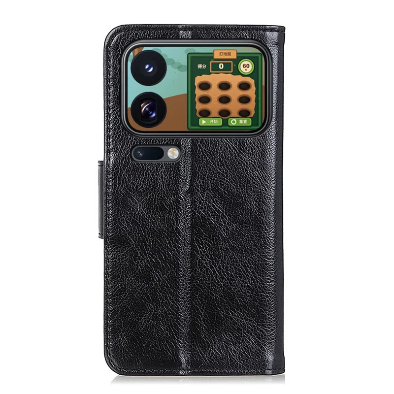 For Xiaomi 18 Pro Max Case Nappa Texture Split Leather Wallet Phone Cover - Black