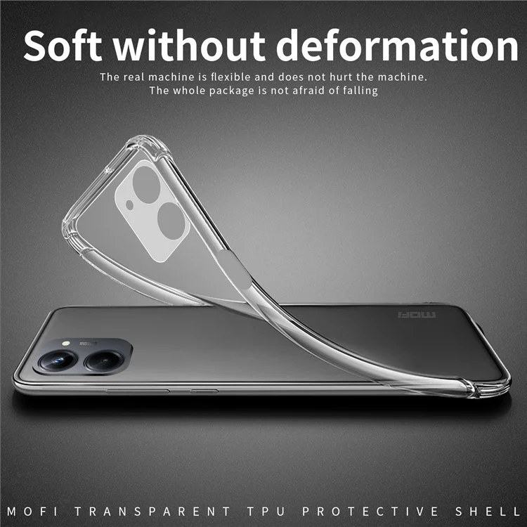 MOFI for Realme 10 4G Crystal Clear Anti-scratch Phone Cover Drop-proof Ultra Slim Flexible TPU Case