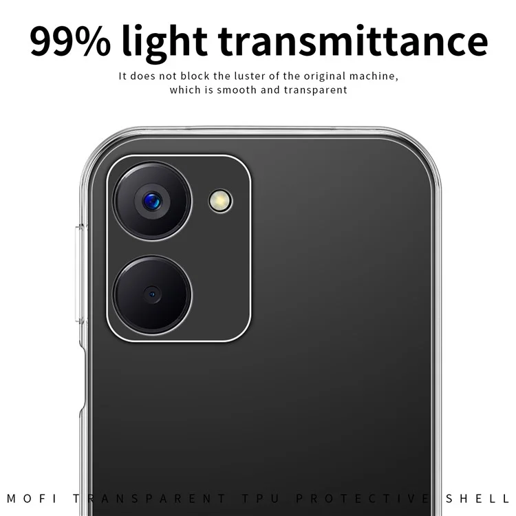 MOFI for Realme 10 4G Crystal Clear Anti-scratch Phone Cover Drop-proof Ultra Slim Flexible TPU Case