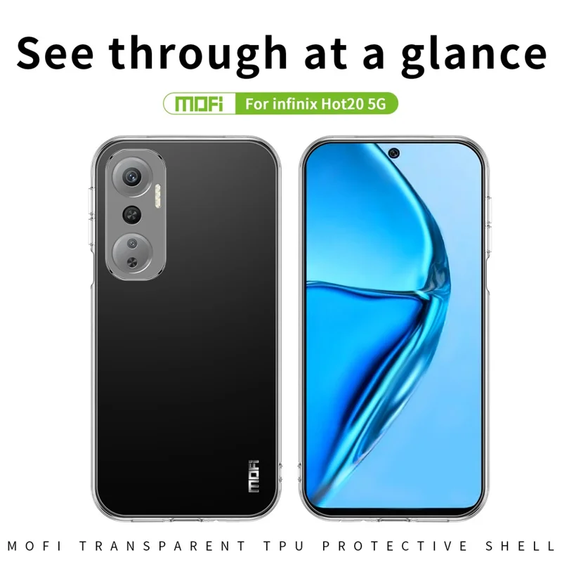 MOFI for Infinix Hot 20 4G Crystal Clear Phone Case Flexible TPU Ultra Slim Cover