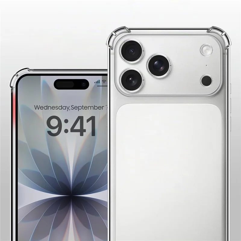 For iPhone 18 Pro Max  /  17 Pro Max TPU Case Four-Corner Shockproof Fingerprint-Resistant Phone Cover - Transparent