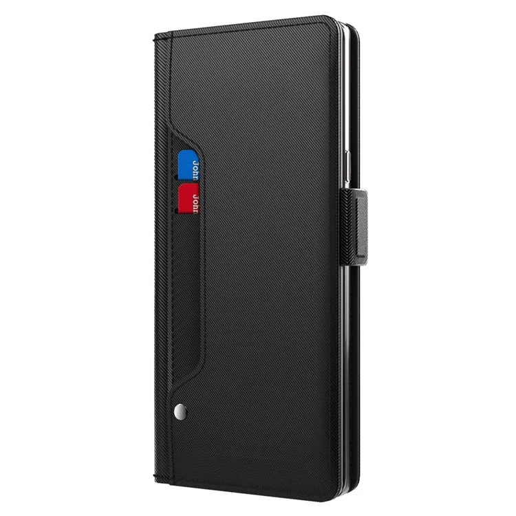 Magnetic Flip Phone Cover For Xiaomi 13 5G, Full Protection PU Leather Phone Case Stand Card Holder with Inside Makeup Mirror - Black