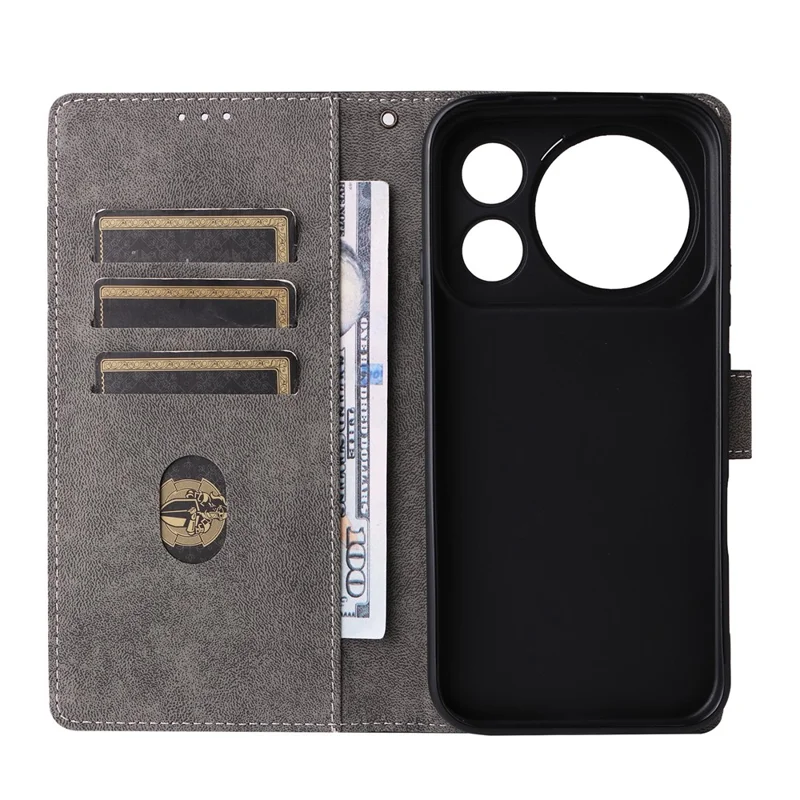 For Honor Magic9 Pro Max 5G Wallet Case RFID Blocking PU Leather Phone Cover Stand with Strap - Black
